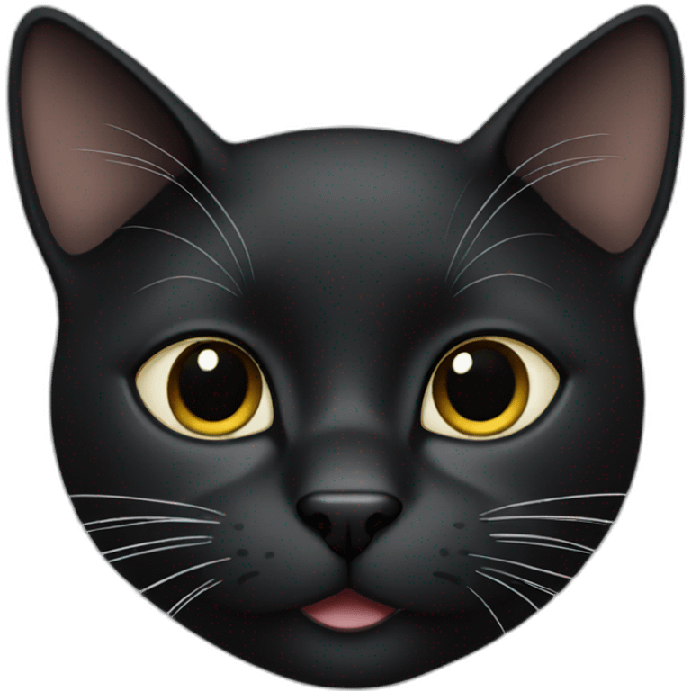 black cat with white chin emoji