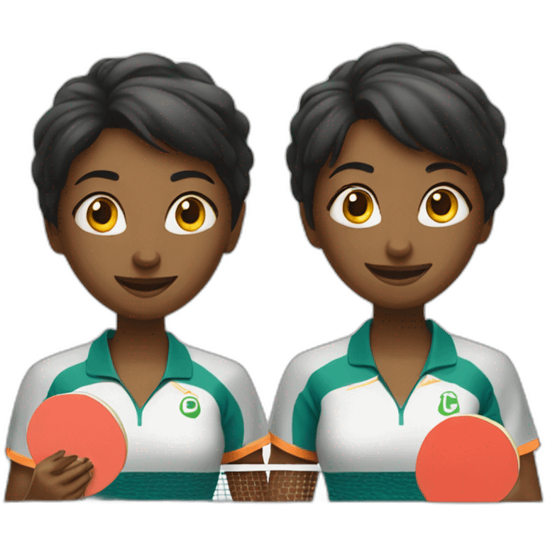 two women play table tennis emoji