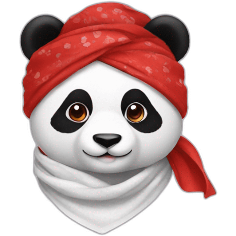 panda with bandana red emoji