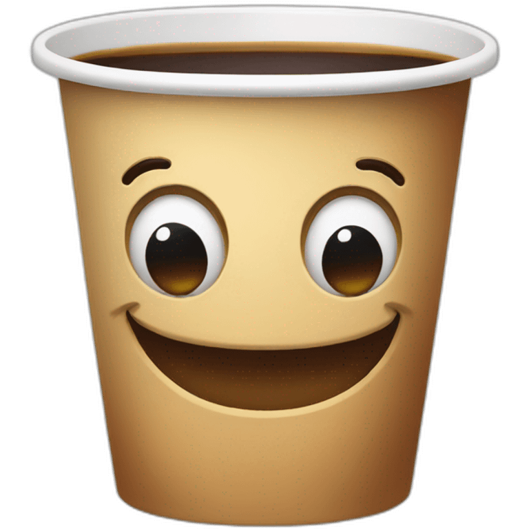 cup with big smile coffee emoji