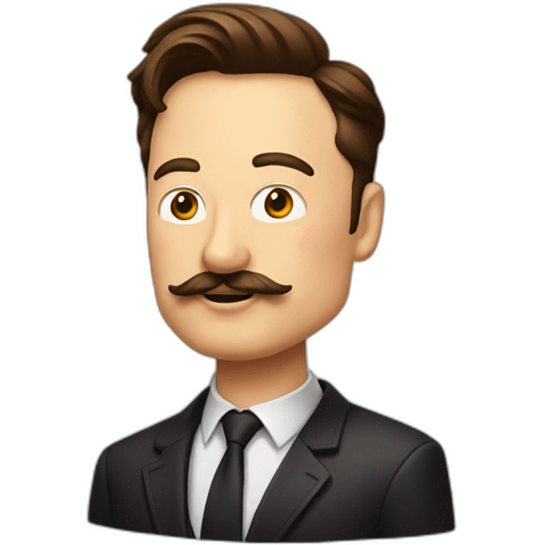 elon musk with a muschtache emoji