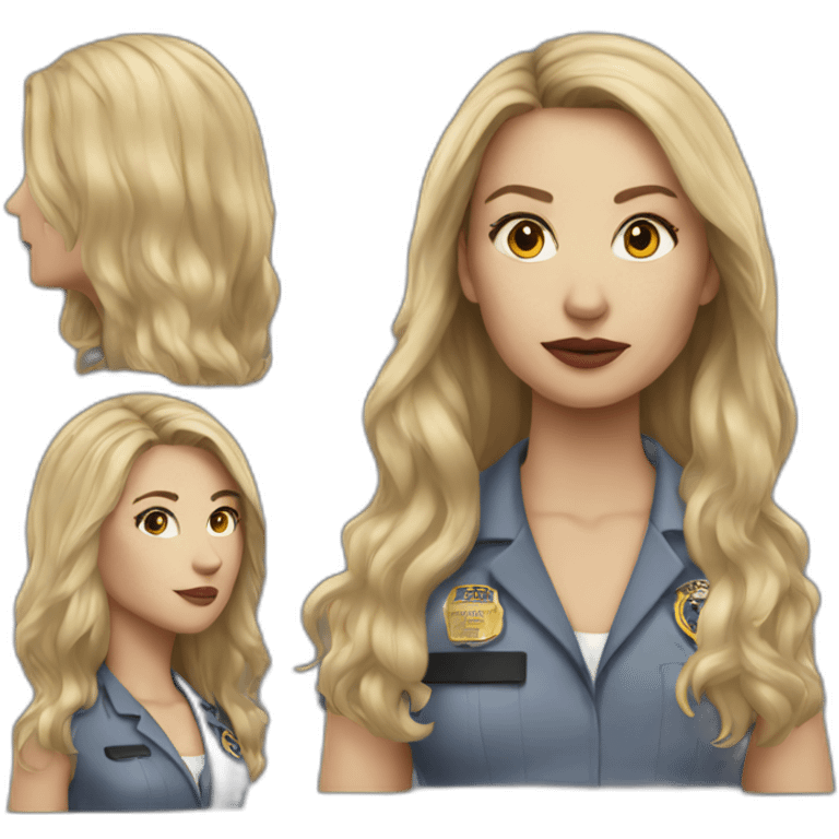 Hyper realistic fbi white women agent emoji