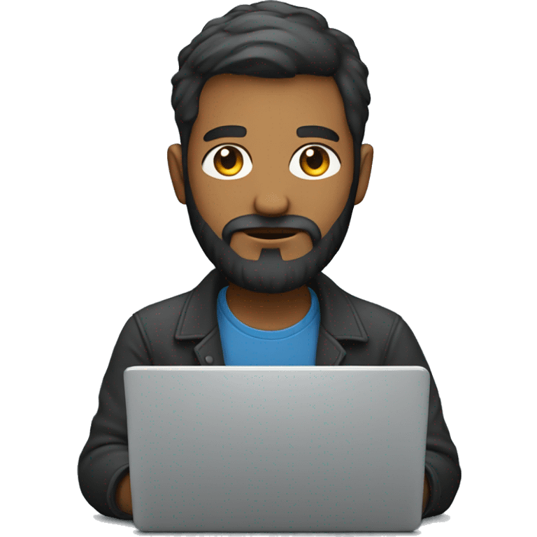 developer on laptop with beard emoji