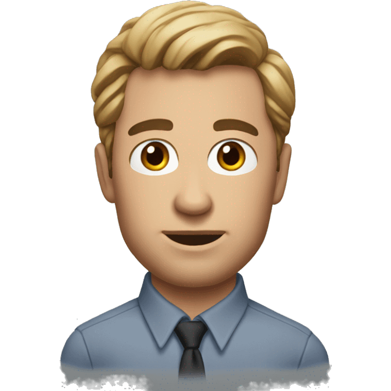 Memoji of Michael from the Office Wearing: Slightly rumpled button-downs. Portrait emoji