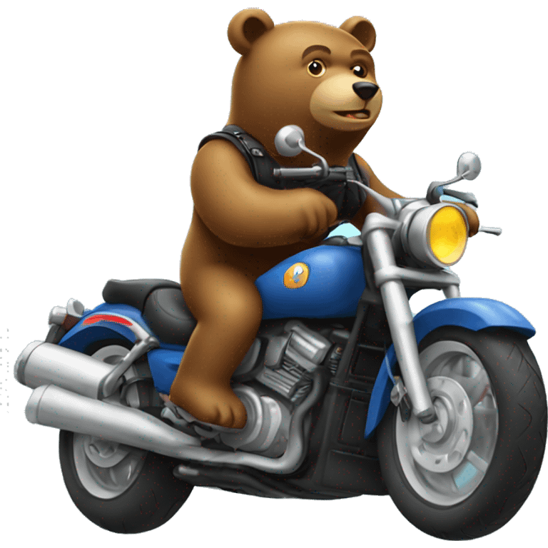 bear riding motorcycle emoji