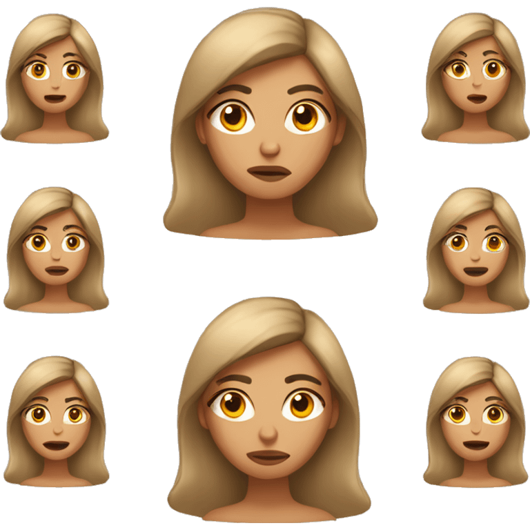 Beautiful tan skinned woman with brown and blonde highlights who looks irritated and impatient  emoji