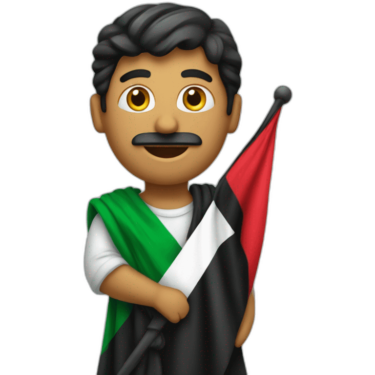 Homme avec drapeau palestine emoji