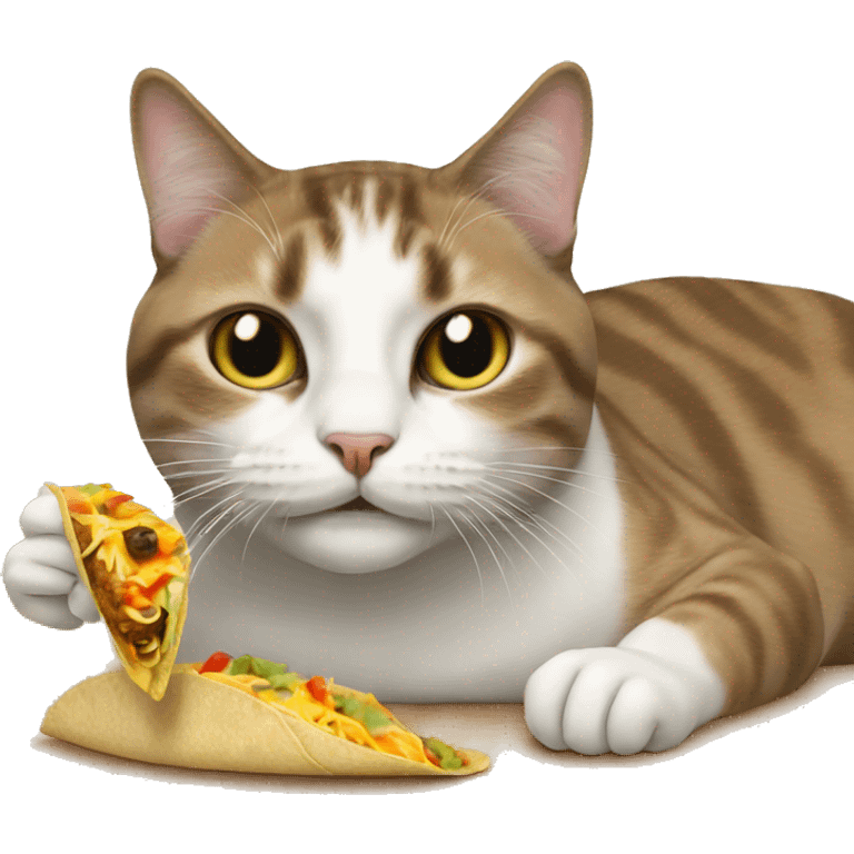 Cat eating taco emoji