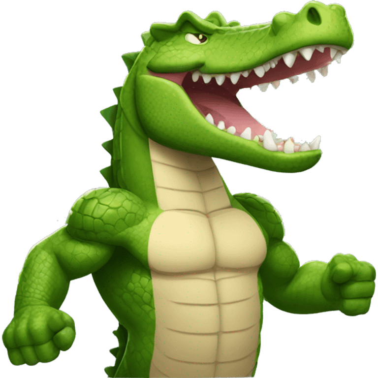 muscular crocodile flexing emoji