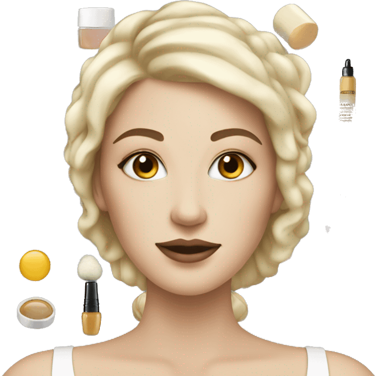 White skin woman with cosmetic products  emoji