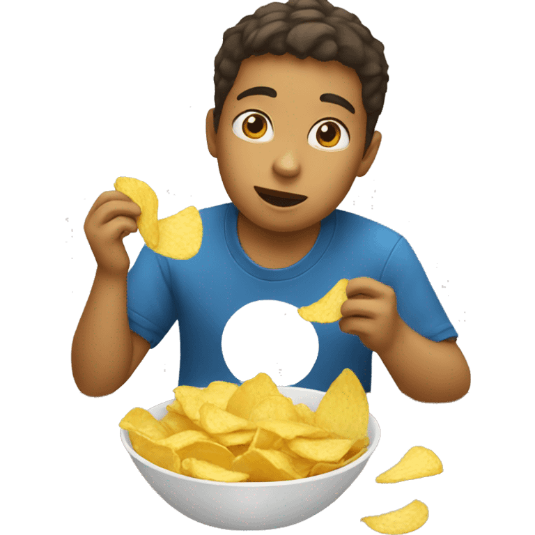 Kid eating chips emoji emoji