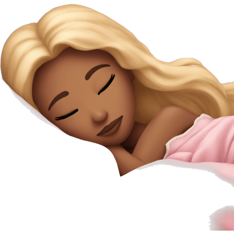 Sleeping beauty pastel pink in bed emoji