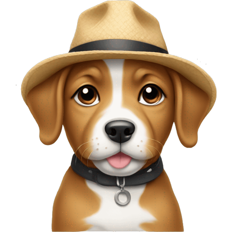 Puppy wearing hat emoji