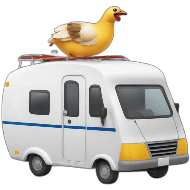 Oie dans une caravane emoji