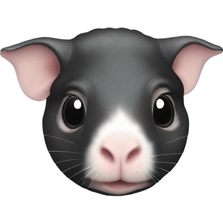 Black hairless guinea pig emoji