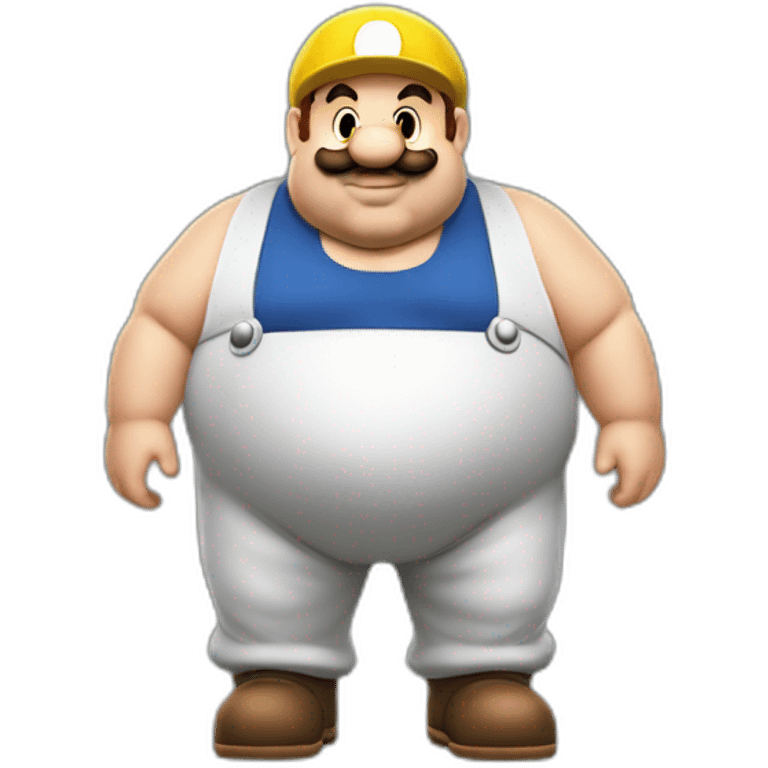 fat plumber waring a mario bros suit emoji