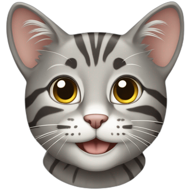 smiling gray tabby cat emoji