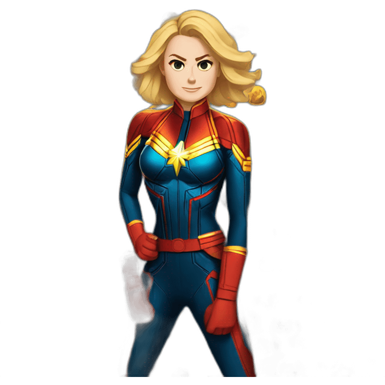 Captain Marvel with power emoji