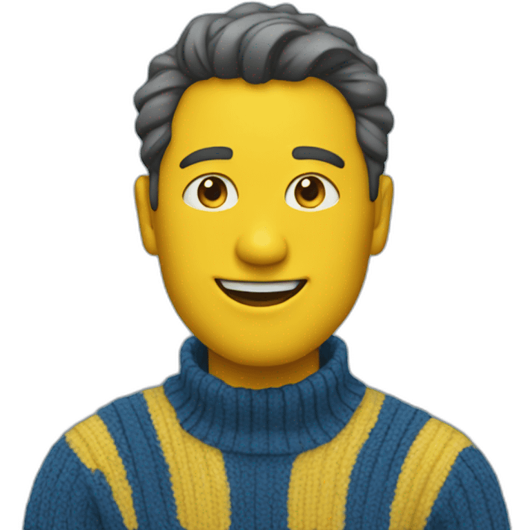 Man in blue and yellow sweater emoji