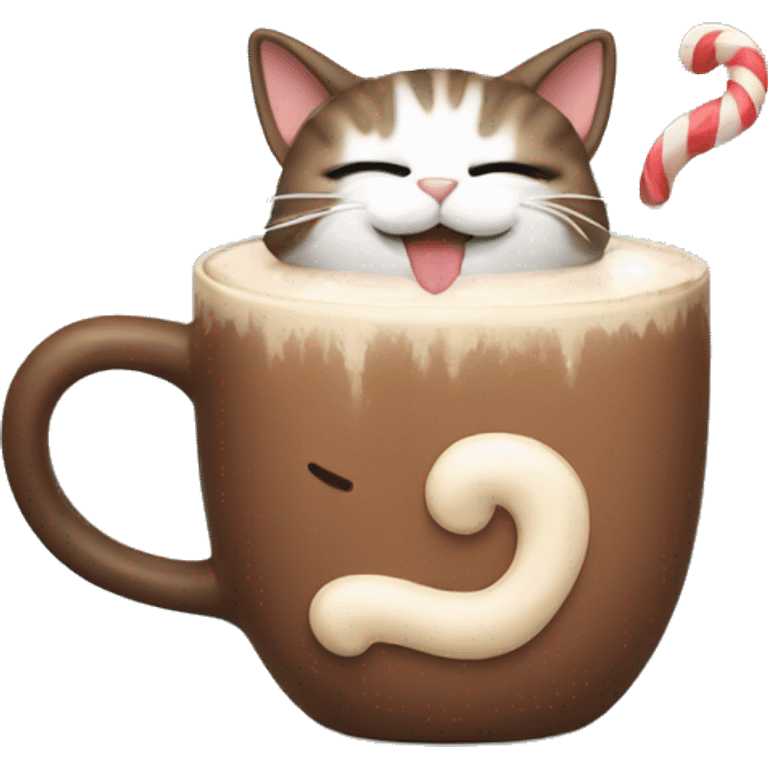 Cat drinking hot chocolate emoji