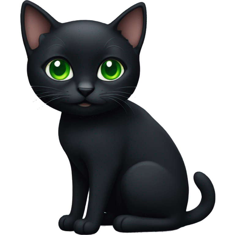 Black cat with green eyes emoji