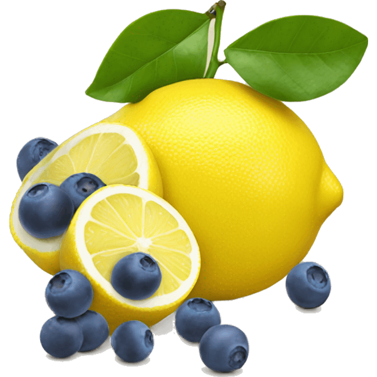 Lemon with blueberries emoji