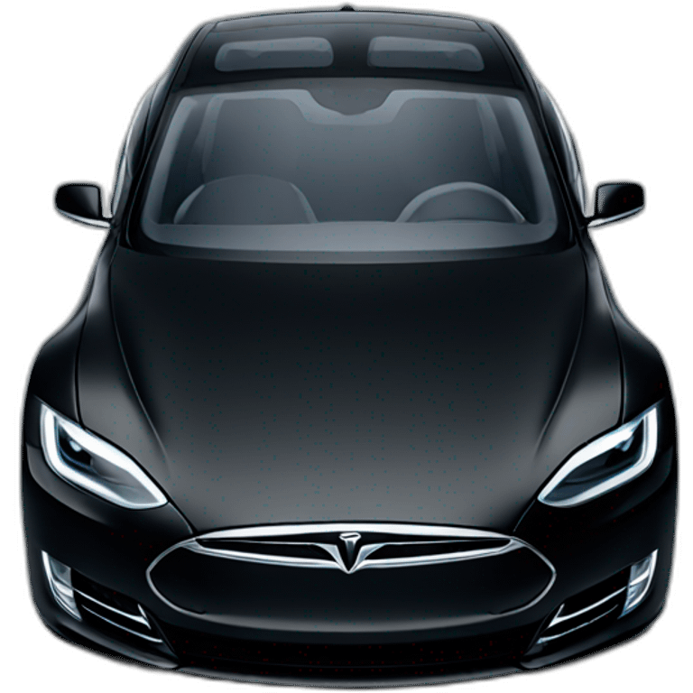 black tesla car front view emoji