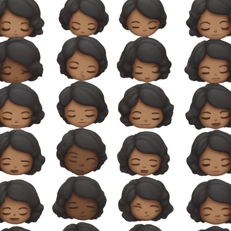 Black hair light skin girl sleeping  emoji