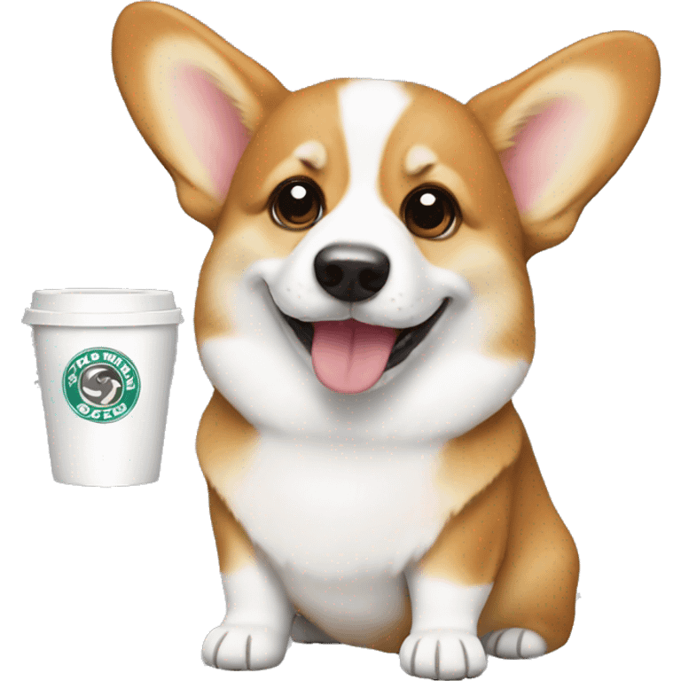 Corgi with coffe emoji