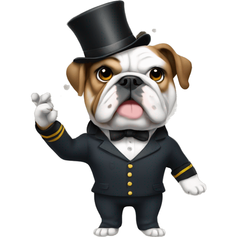 english bulldog conductor music emoji