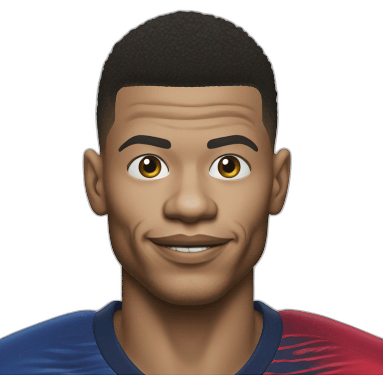 Kyllian mbappé avec des cheveux de clown emoji