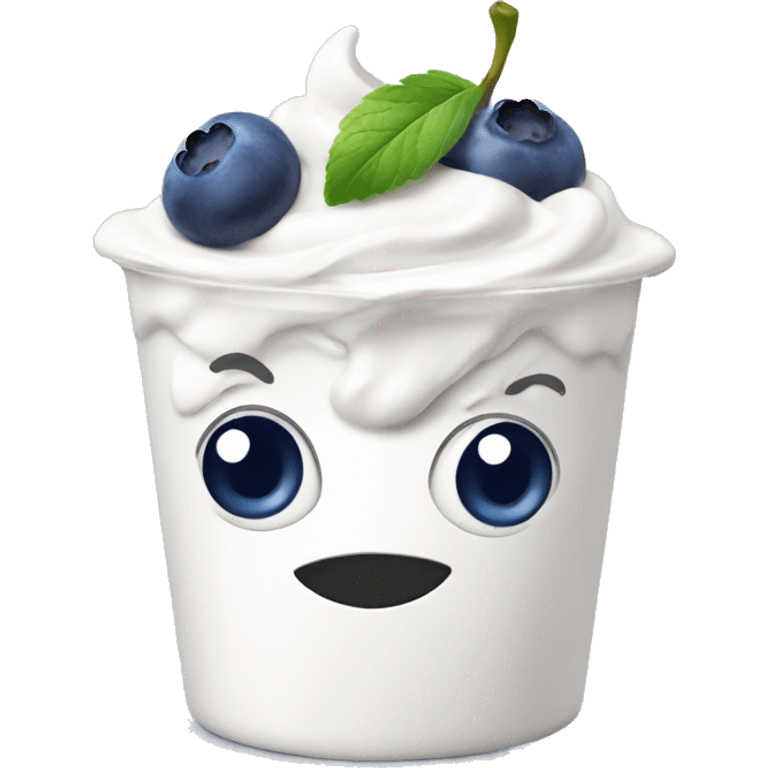 Yogurt with blueberries  emoji