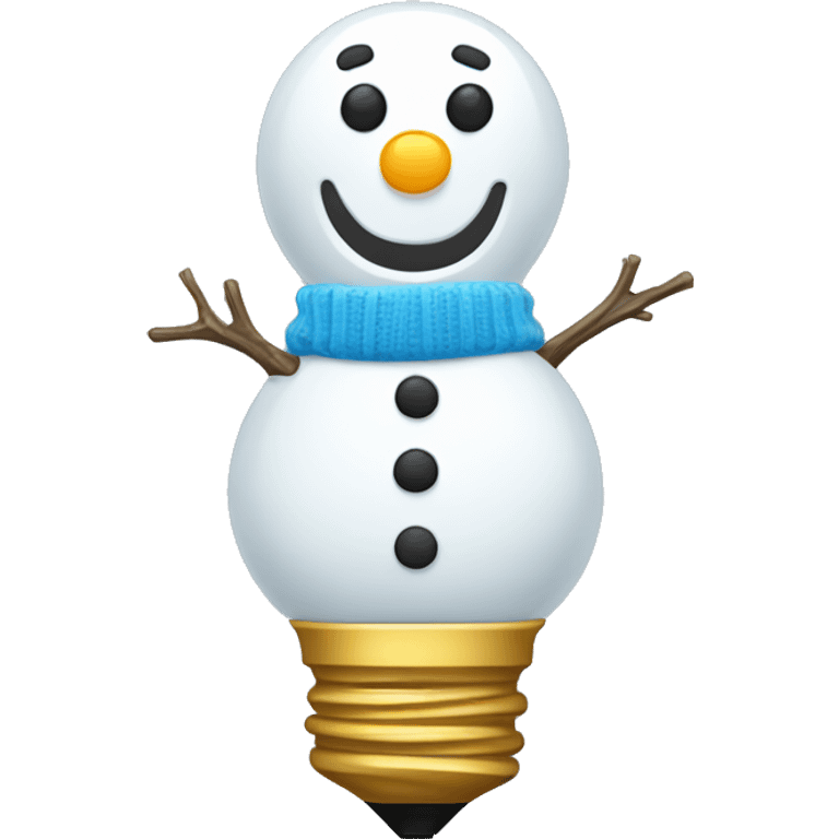 skinny snowman with vest, light bulb buttons emoji