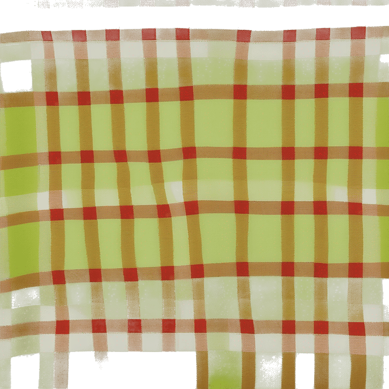 Realistic chartreuse,red,and white plaid flat place mat. emoji