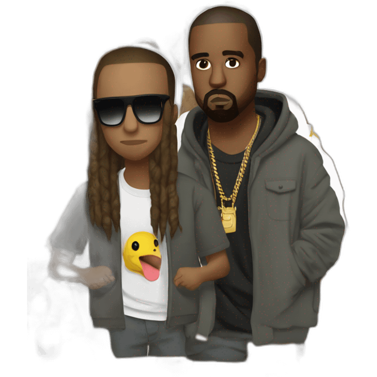 kanye west and ty dolla sign with a vulture emoji