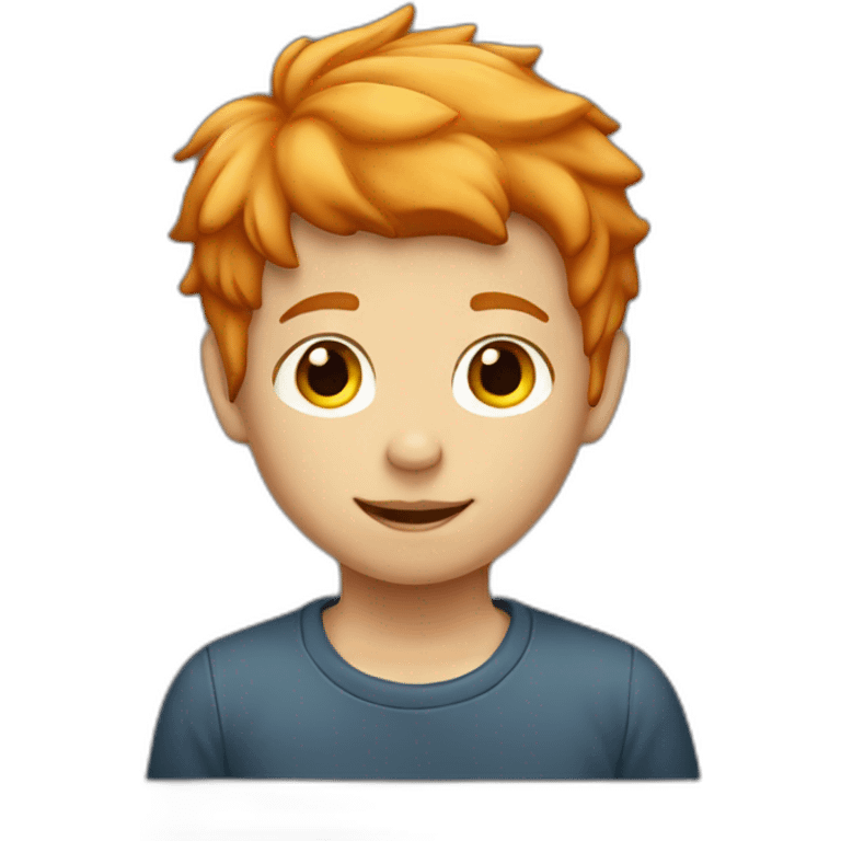 Kid boy with red blond hair emoji