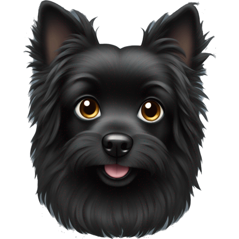 Little black dog with long fur emoji