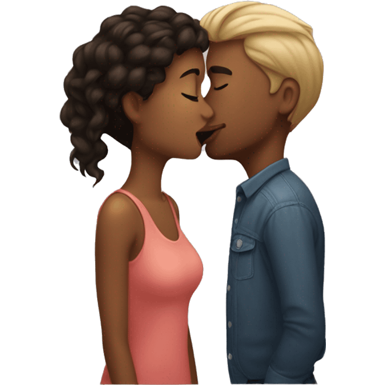 A girl kisses a man  emoji