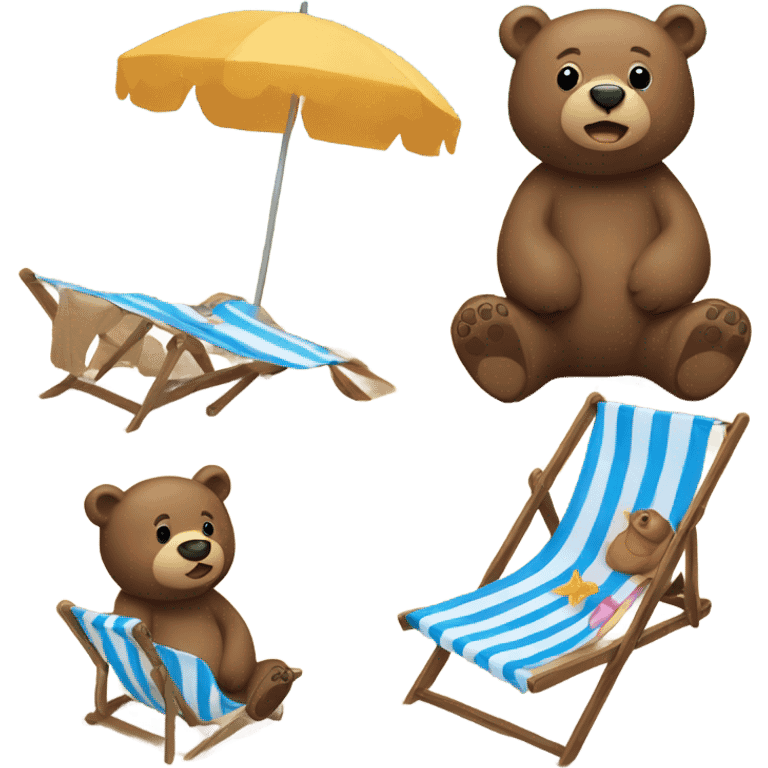 Brown bear at the beach emoji