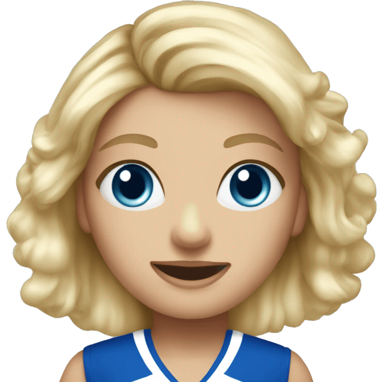 blond blue eye cheerleader  emoji