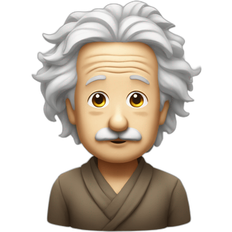 Einstein sitting in yoga position with eyes closed emoji