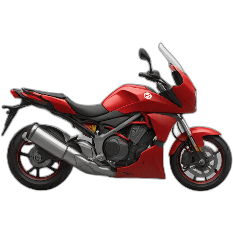 moto roja con una persona ensima emoji