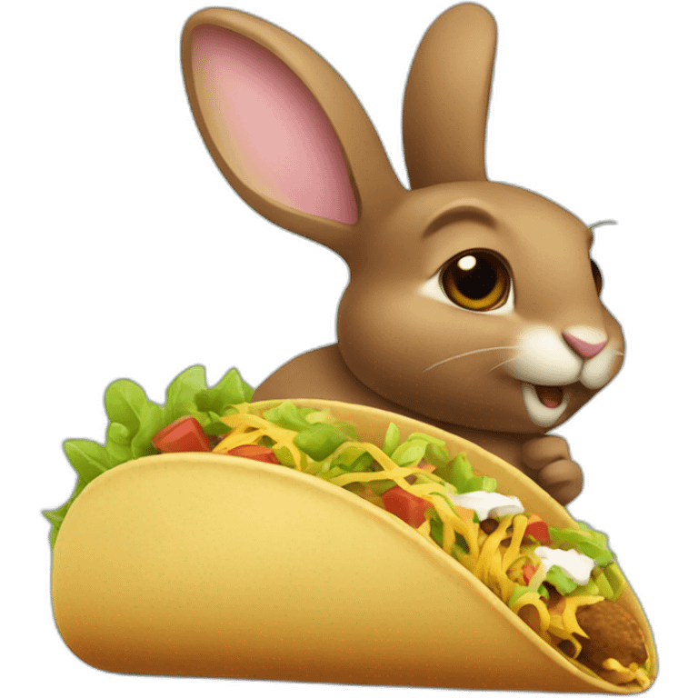 Brown Bunny eating taco emoji