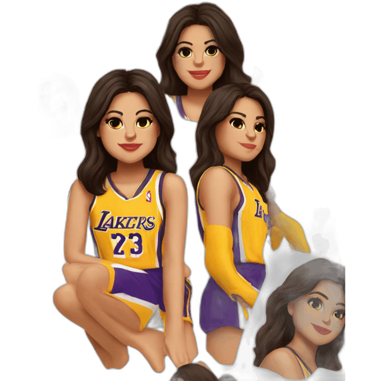 selena gomez with yellow lakers jersey emoji