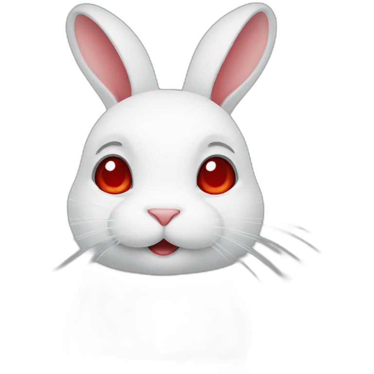 White rabbit with red eyes emoji