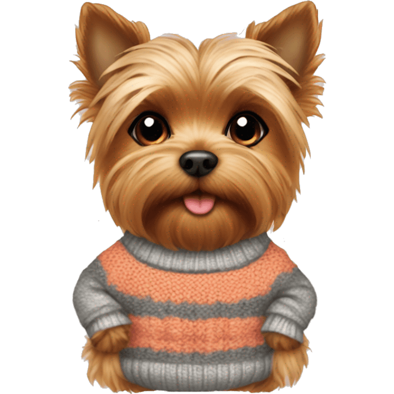 Beaver yorkie in a sweater  emoji