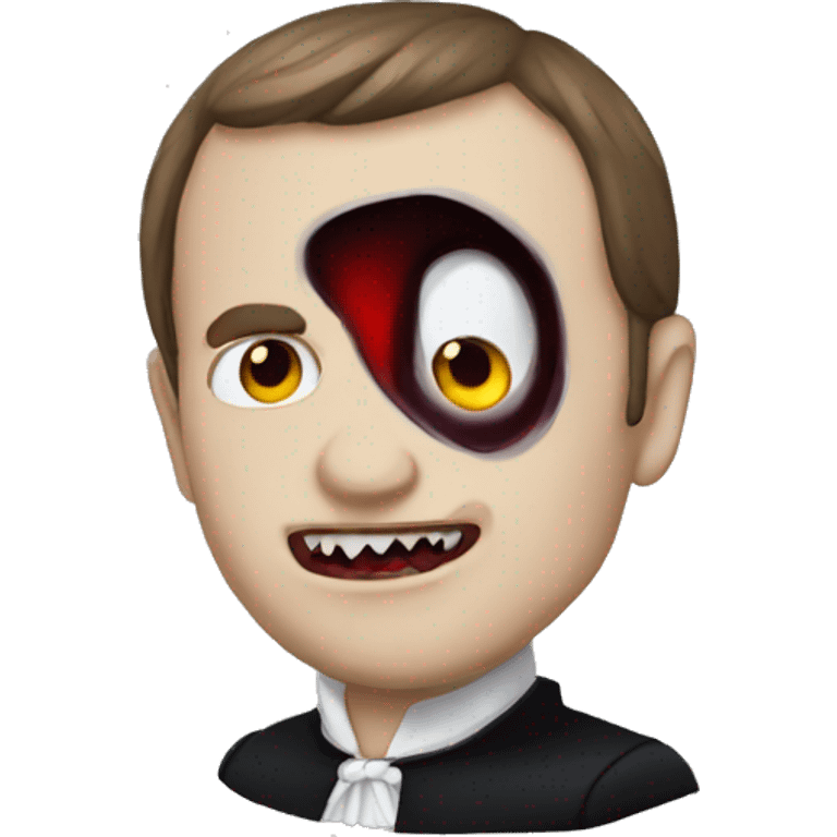 Macron as a vampire emoji