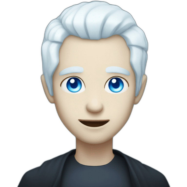 pale vampire with white hair and light blue eyes emoji