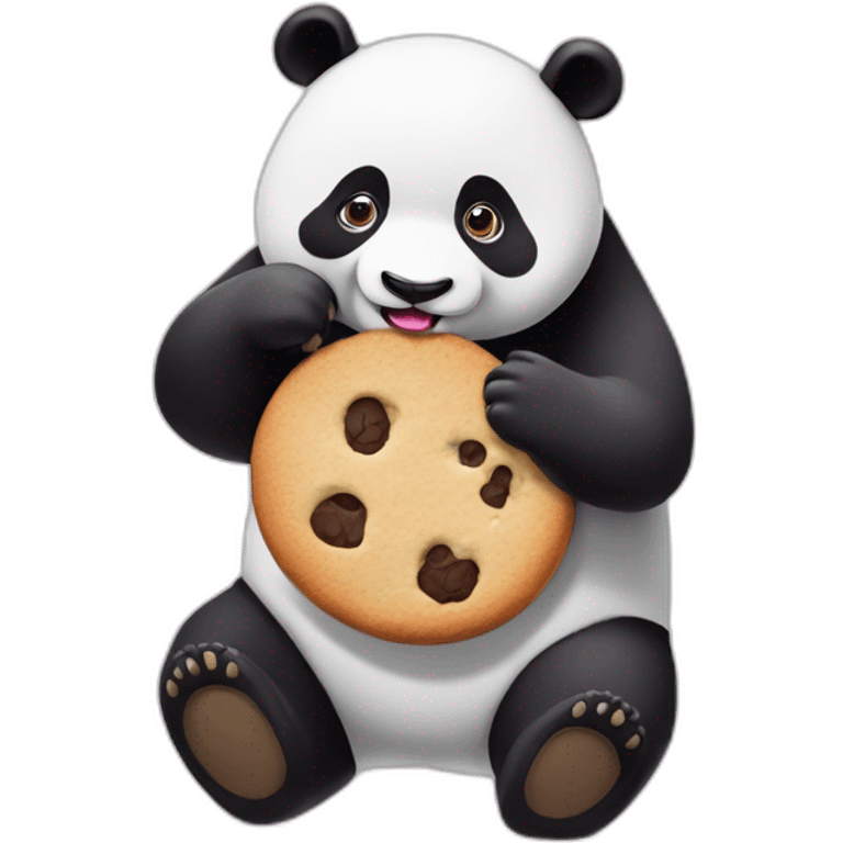 Panda qui mange un cookie emoji