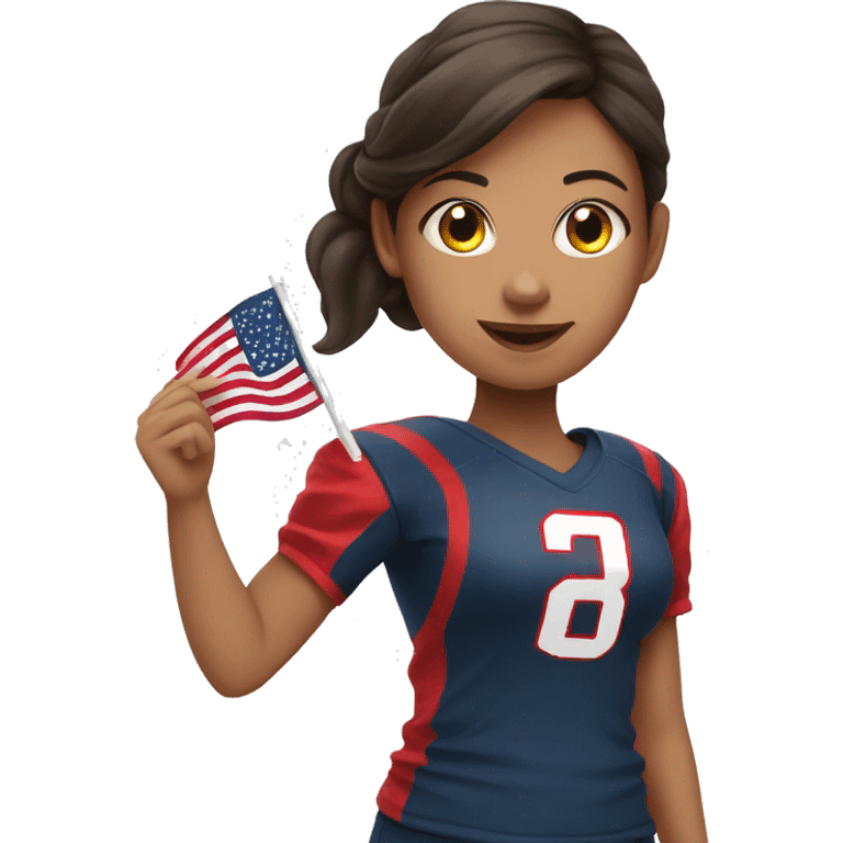 Brunette girl playing flag football  emoji